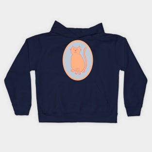 Peach Fuzz Cat Oval Kids Hoodie